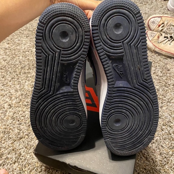 Nike Men's Gray and Blue High-Top Sneakers - Picture 5 of 5